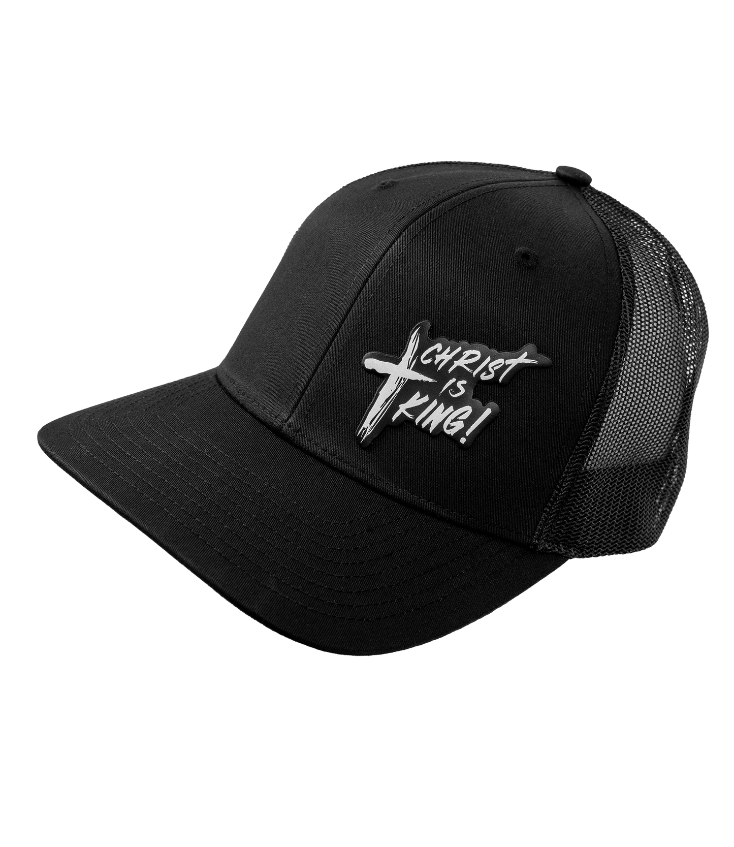 "Christ Is King" Premium Leather Patch Hat - Richardson 112