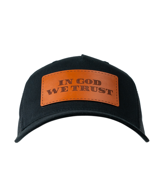 In God We Trust Leather Patch Hat