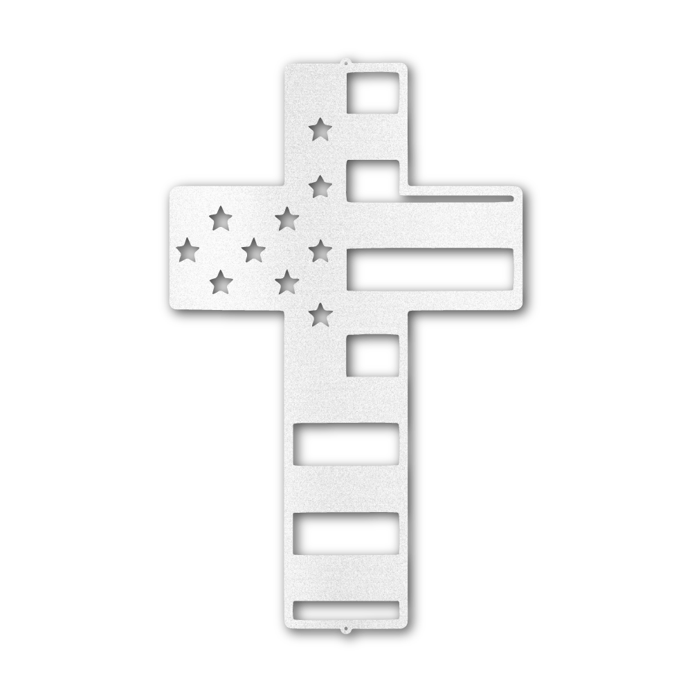 USA Flag Cross - Steel Wall Sign