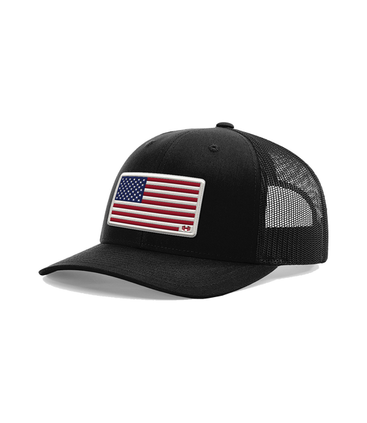 USA Flag Premium Leather Patch Hat