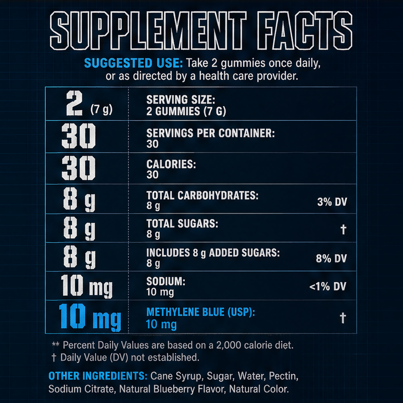Damn Good™ Methylene Blue Gummies - 60 Gummies (30 Servings)
