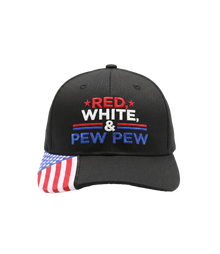 Red White & Pew Pew Embroidered Hat