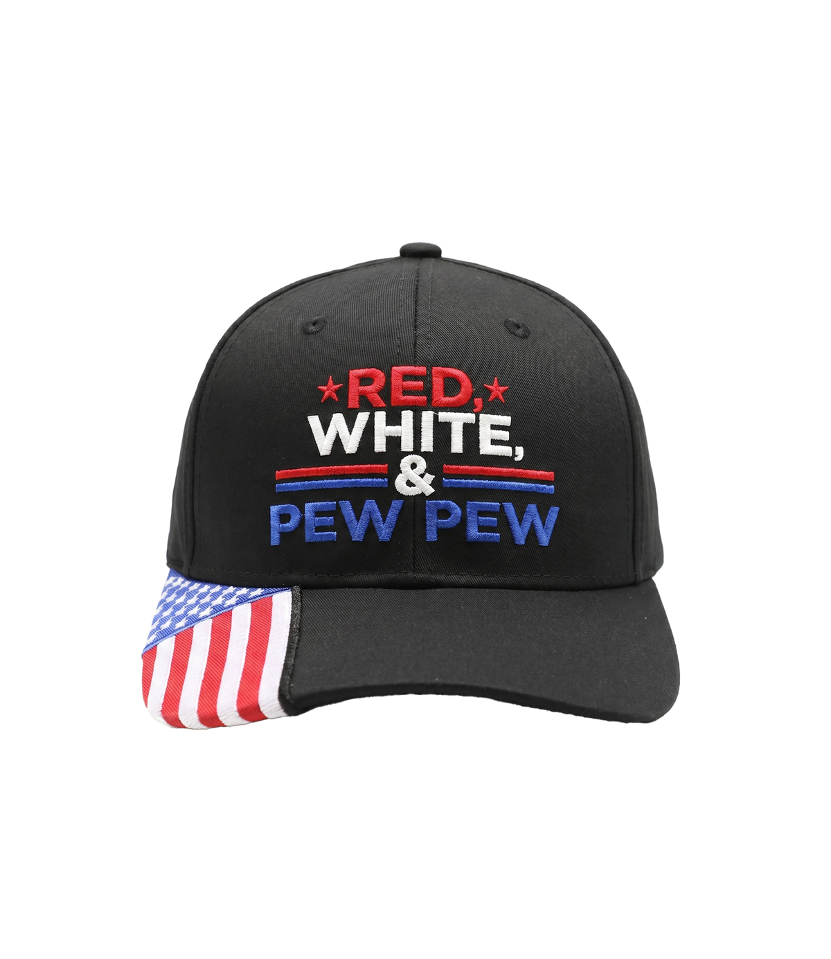 Red White & Pew Pew Embroidered Hat