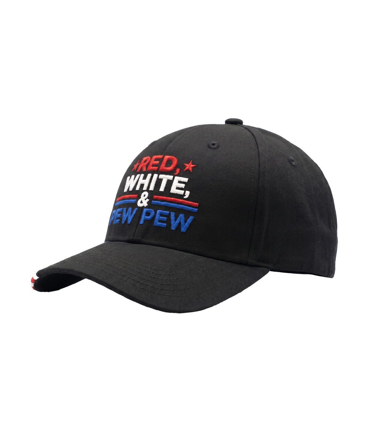 Red White & Pew Pew Embroidered Hat