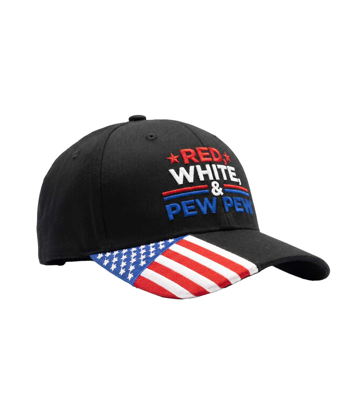 Red White & Pew Pew Embroidered Hat