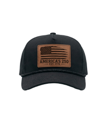 America 250 Distressed Leather Patch Hat