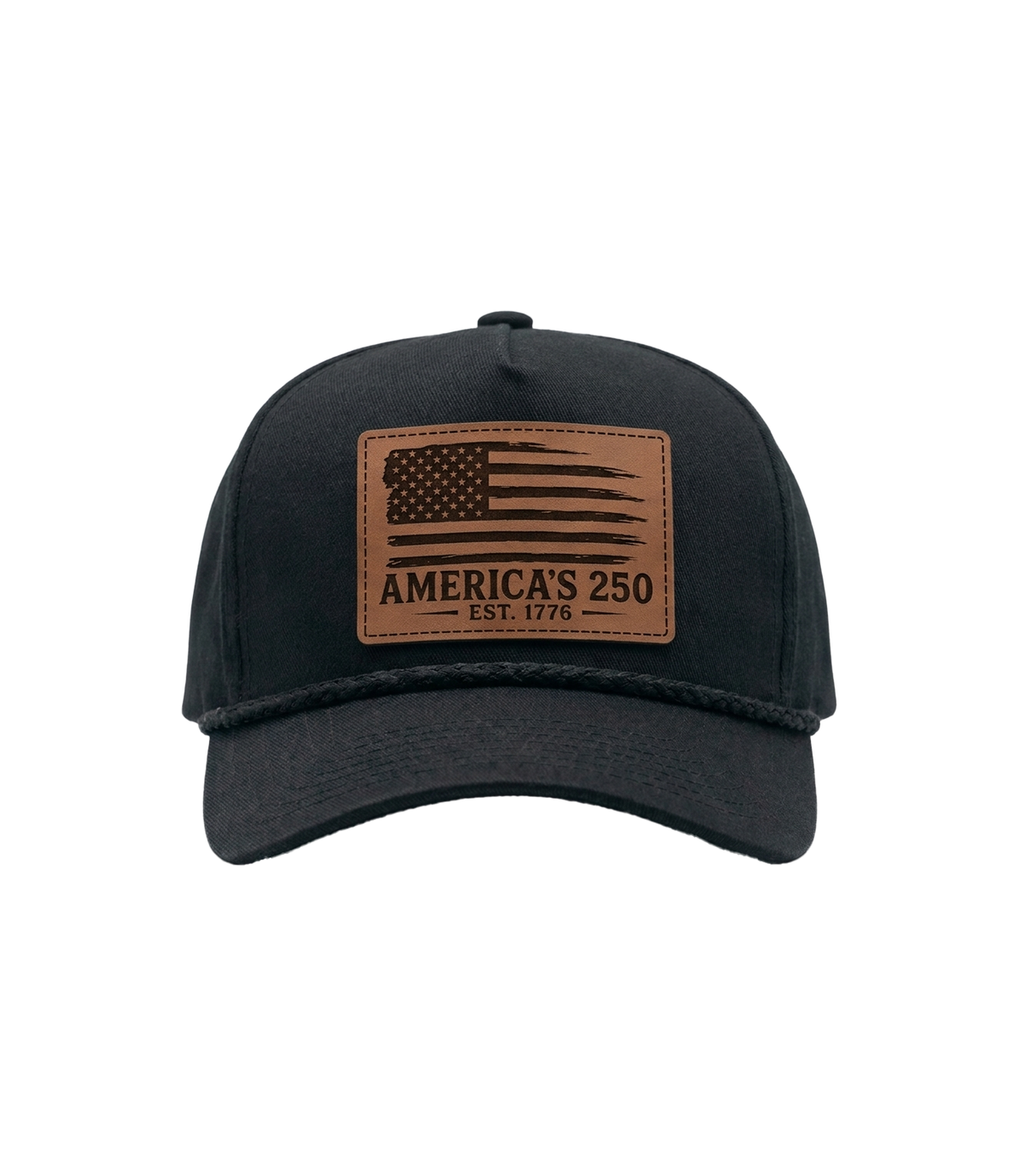 America 250 Distressed Leather Patch Hat