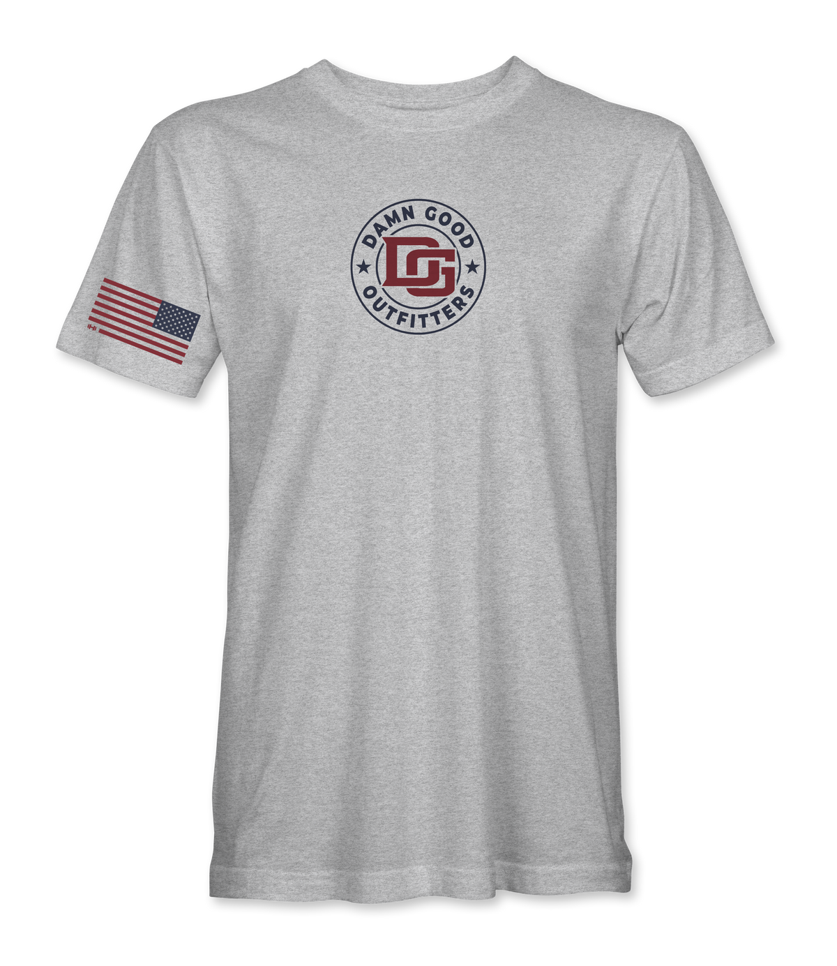 🎁 DGO Americana Crest T-Shirt – Heather Gray (100% off)