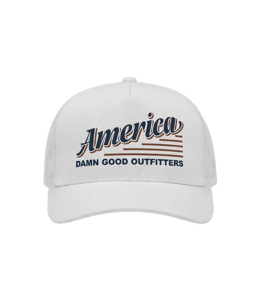 DGO America Script Mesh Trucker Hat