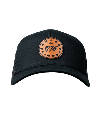 1776 Circle Stars Premium Leather Patch Hat - Richardson 112