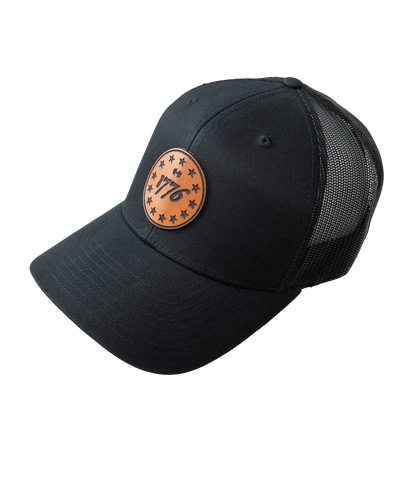 1776 Circle Stars Premium Leather Patch Hat - Richardson 112