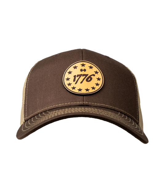 1776 Circle Stars Premium Leather Patch Hat - Richardson 112