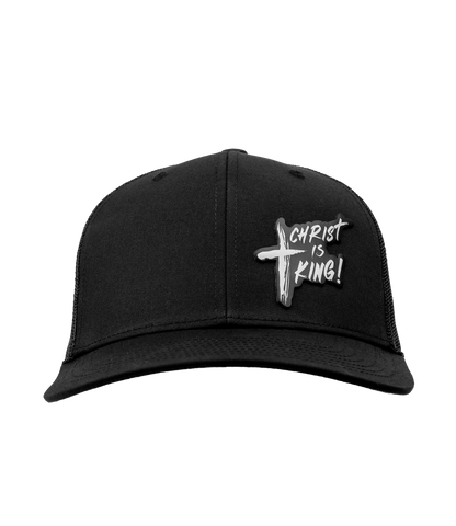 "Christ Is King" Premium Leather Patch Hat - Richardson 112