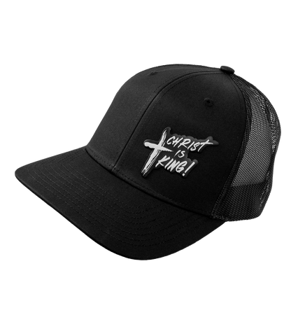 "Christ Is King" Premium Leather Patch Hat - Richardson 112