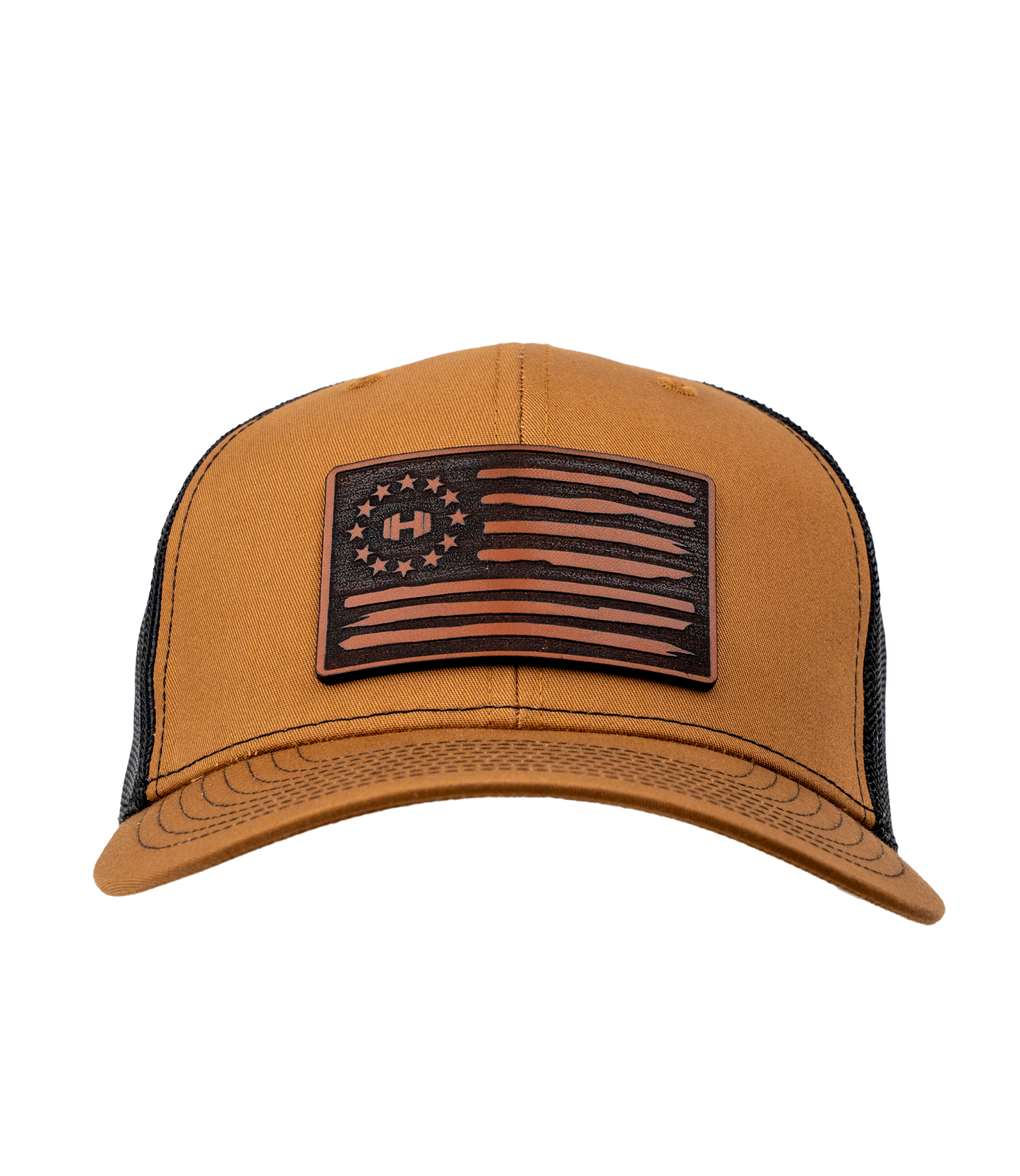 HodgeTwins Flag Premium Leather Patch Hat