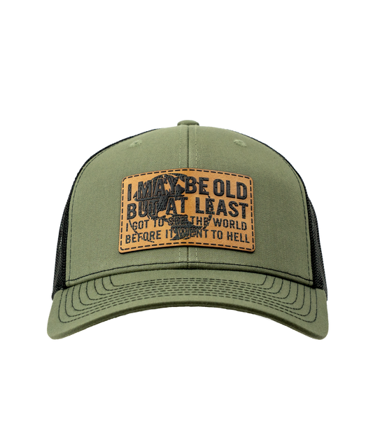 "I May Be Old" Premium Leather Patch Hat - Richardson 112