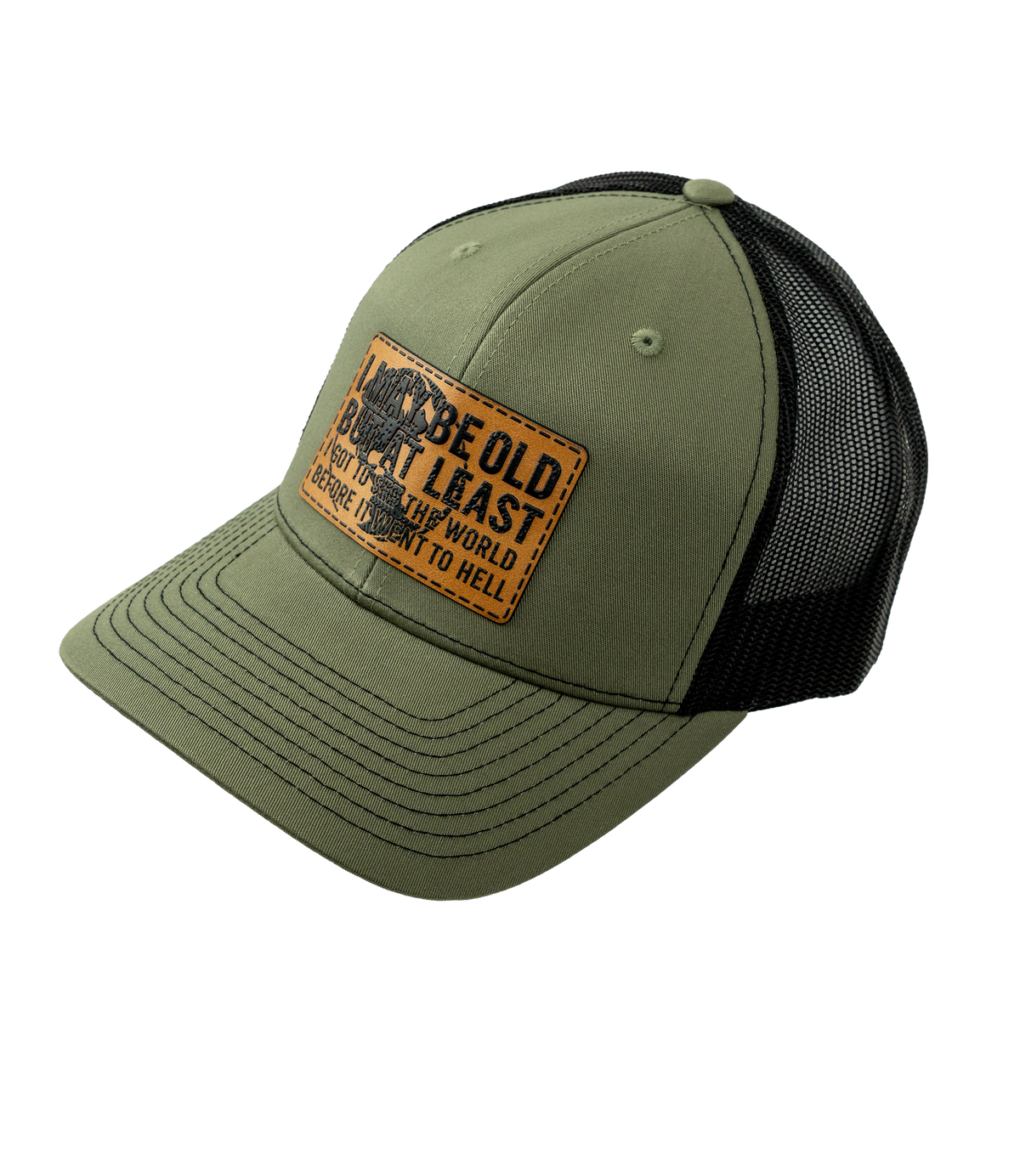 "I May Be Old" Leather Patch Hat