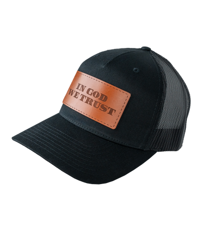 In God We Trust Leather Patch Hat