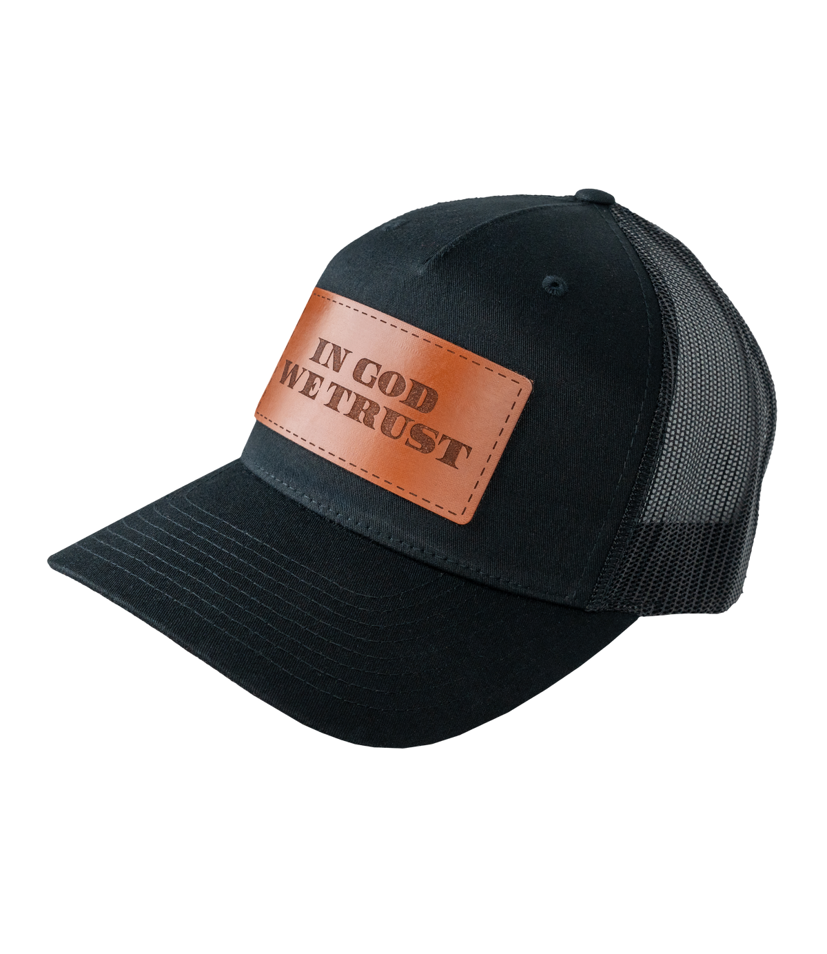 In God We Trust Leather Patch Hat