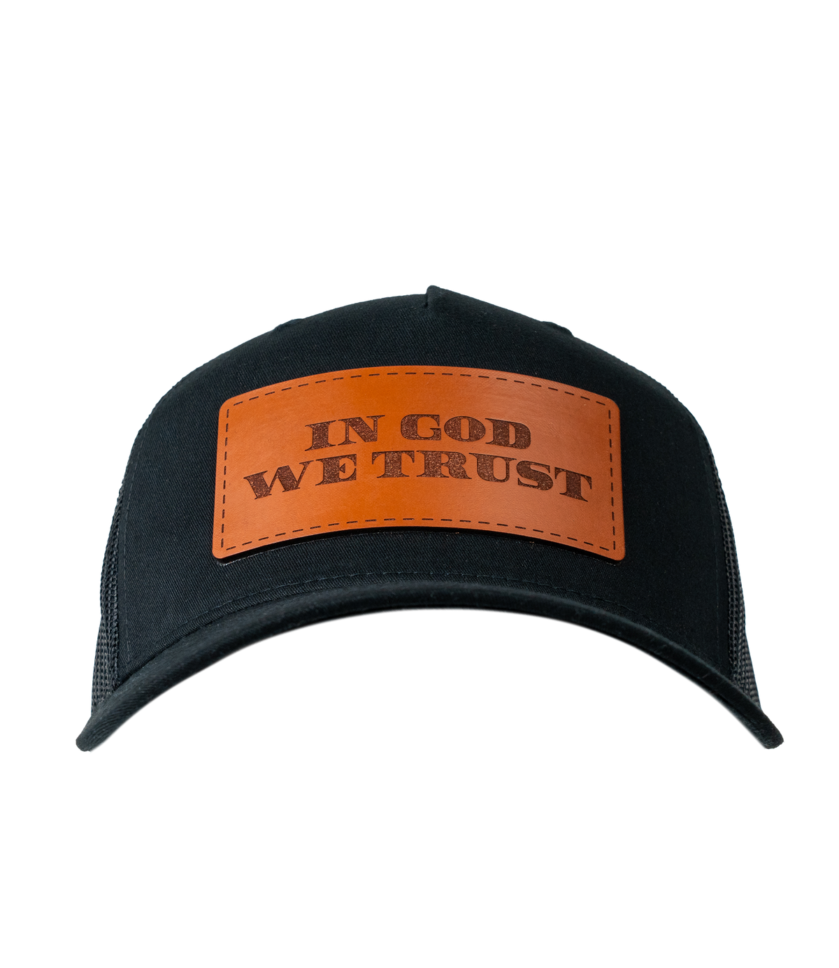 In God We Trust Leather Patch Hat