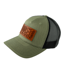 Red, White, And Pew Pew Leather Patch Hat
