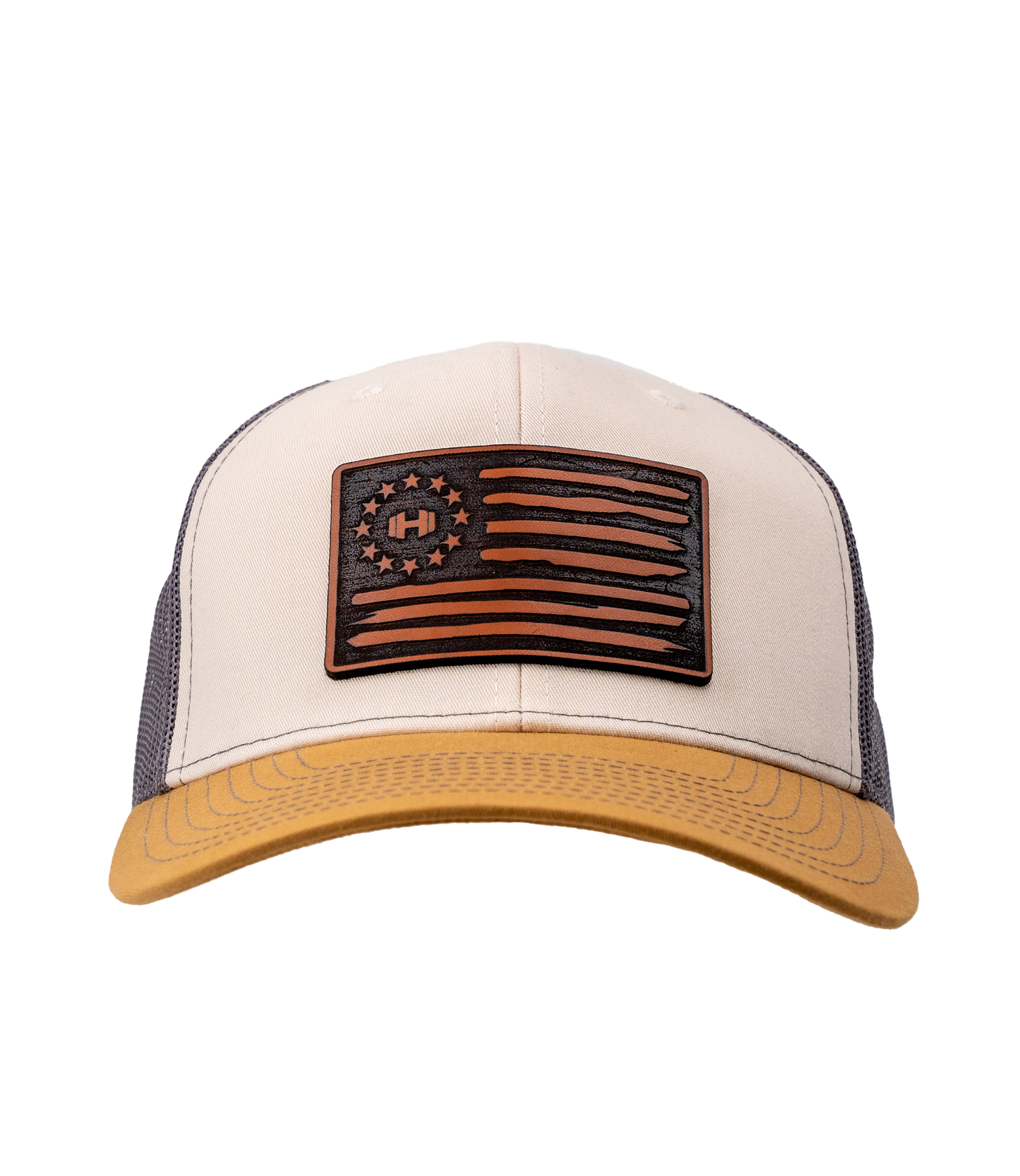 HodgeTwins Flag Premium Leather Patch Hat