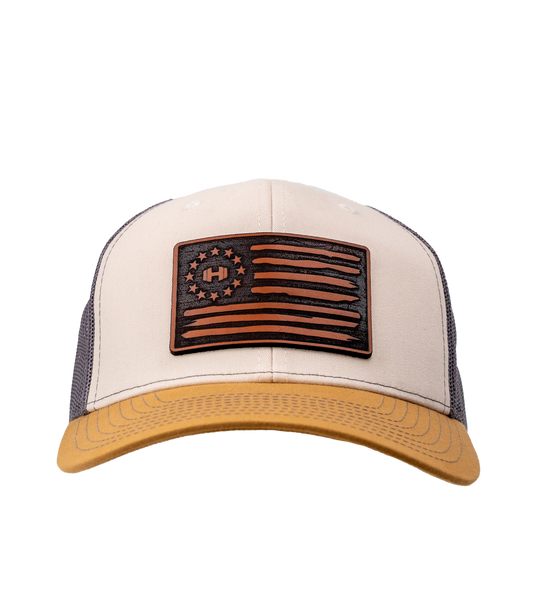 HodgeTwins Flag Premium Leather Patch Hat