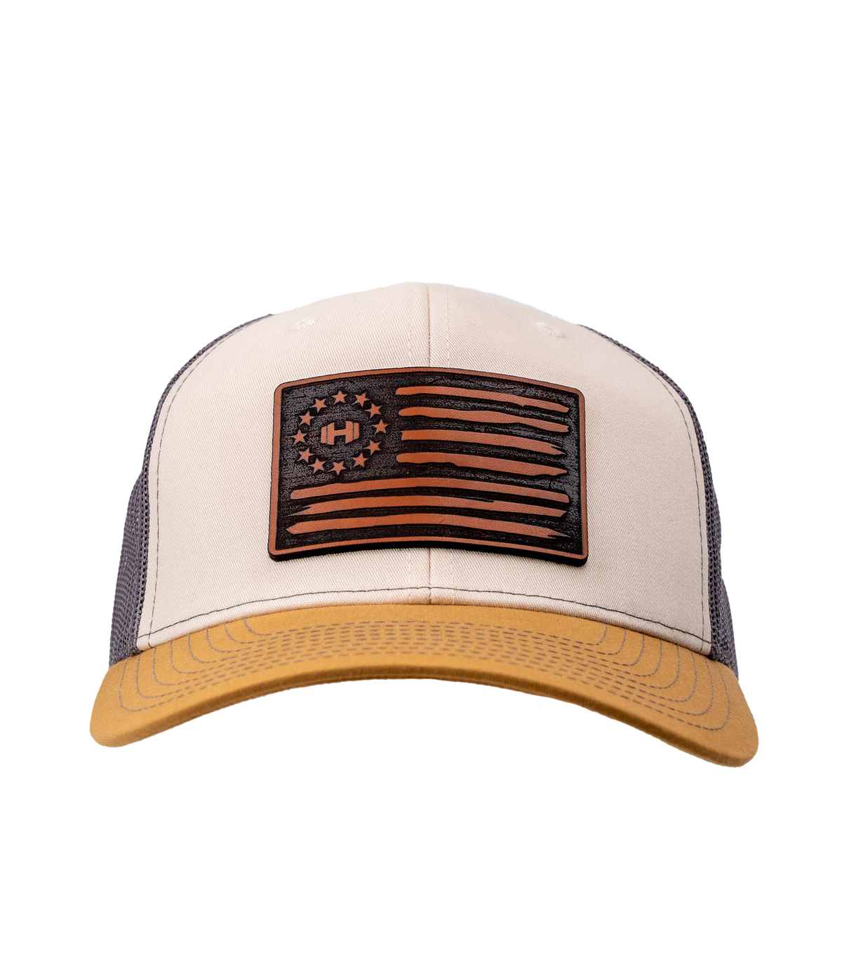 HodgeTwins Flag Leather Patch Hat