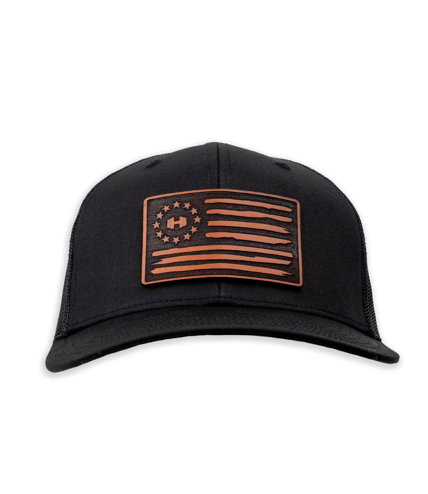 HodgeTwins Flag Premium Leather Patch Hat