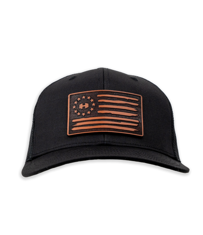 HodgeTwins Flag Premium Leather Patch Hat