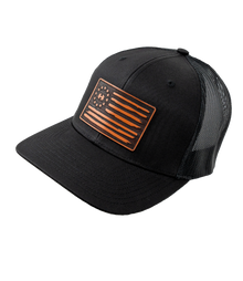 HodgeTwins Flag Leather Patch Hat