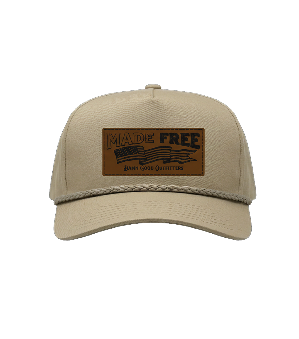 Made Free Leather Patch Trucker Hat