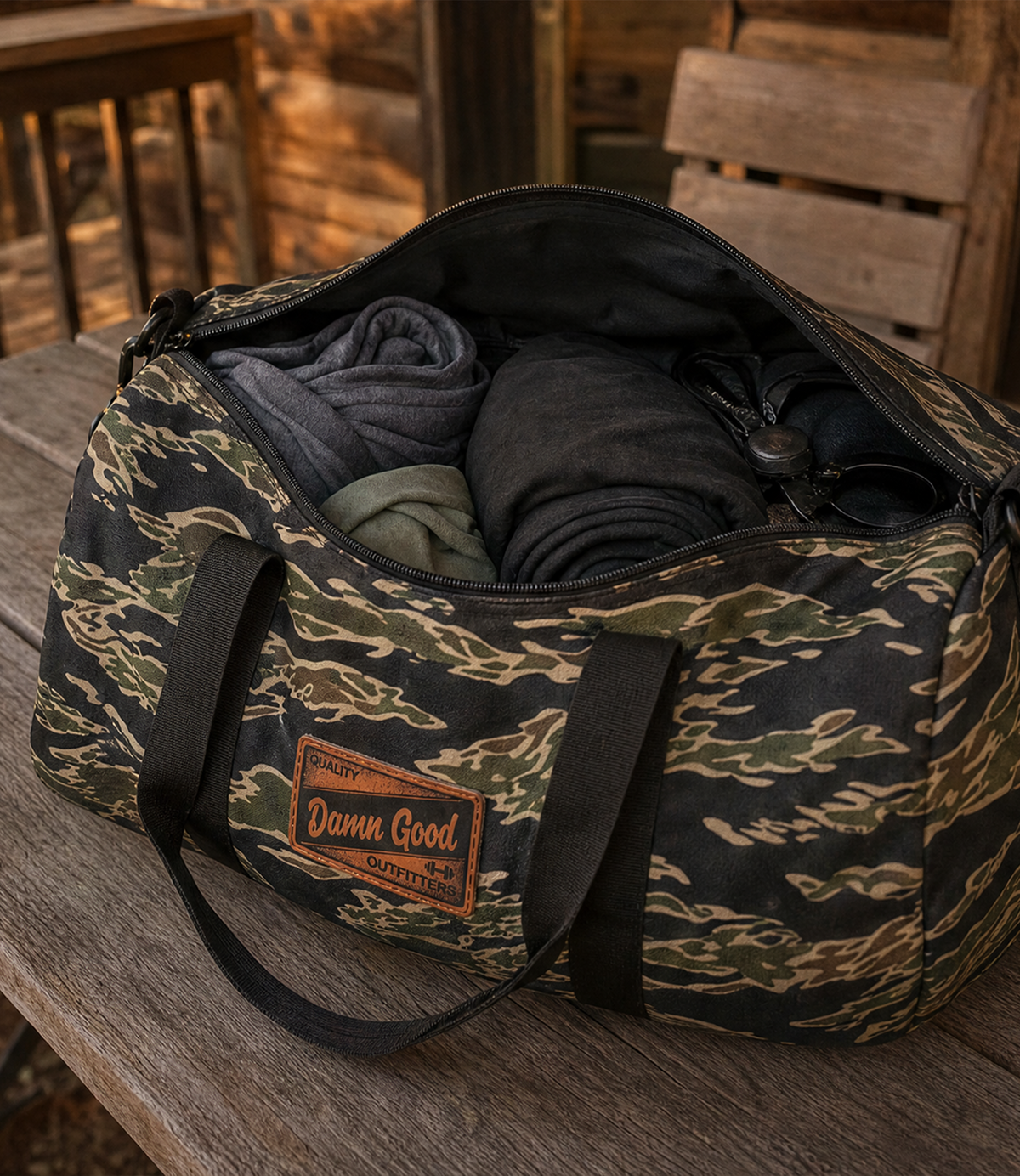 Damn Good Quality Outfitters Camo Duffle Bag