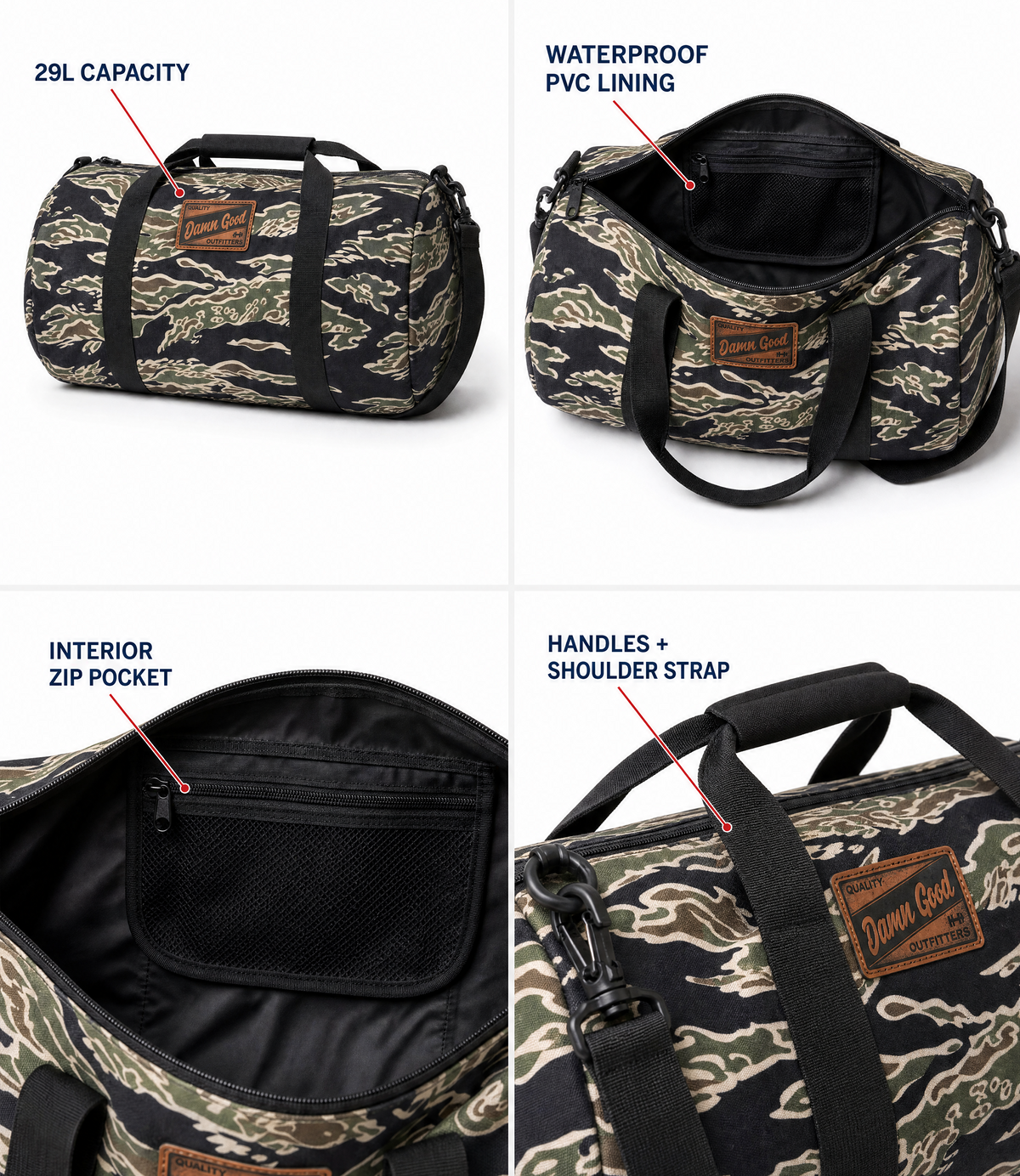 Damn Good Quality Outfitters Camo Duffle Bag