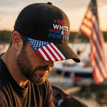 Red White & Pew Pew Embroidered Hat