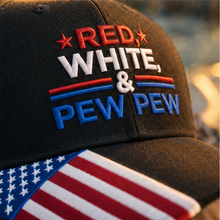 Red White & Pew Pew Embroidered Hat
