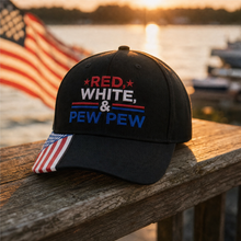 Red White & Pew Pew Embroidered Hat