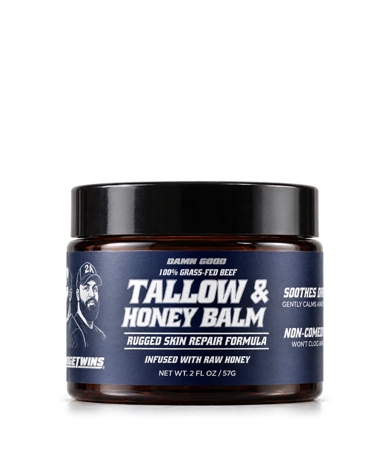 Damn Good Grass-Fed Beef Tallow and Raw Honey Balm jar