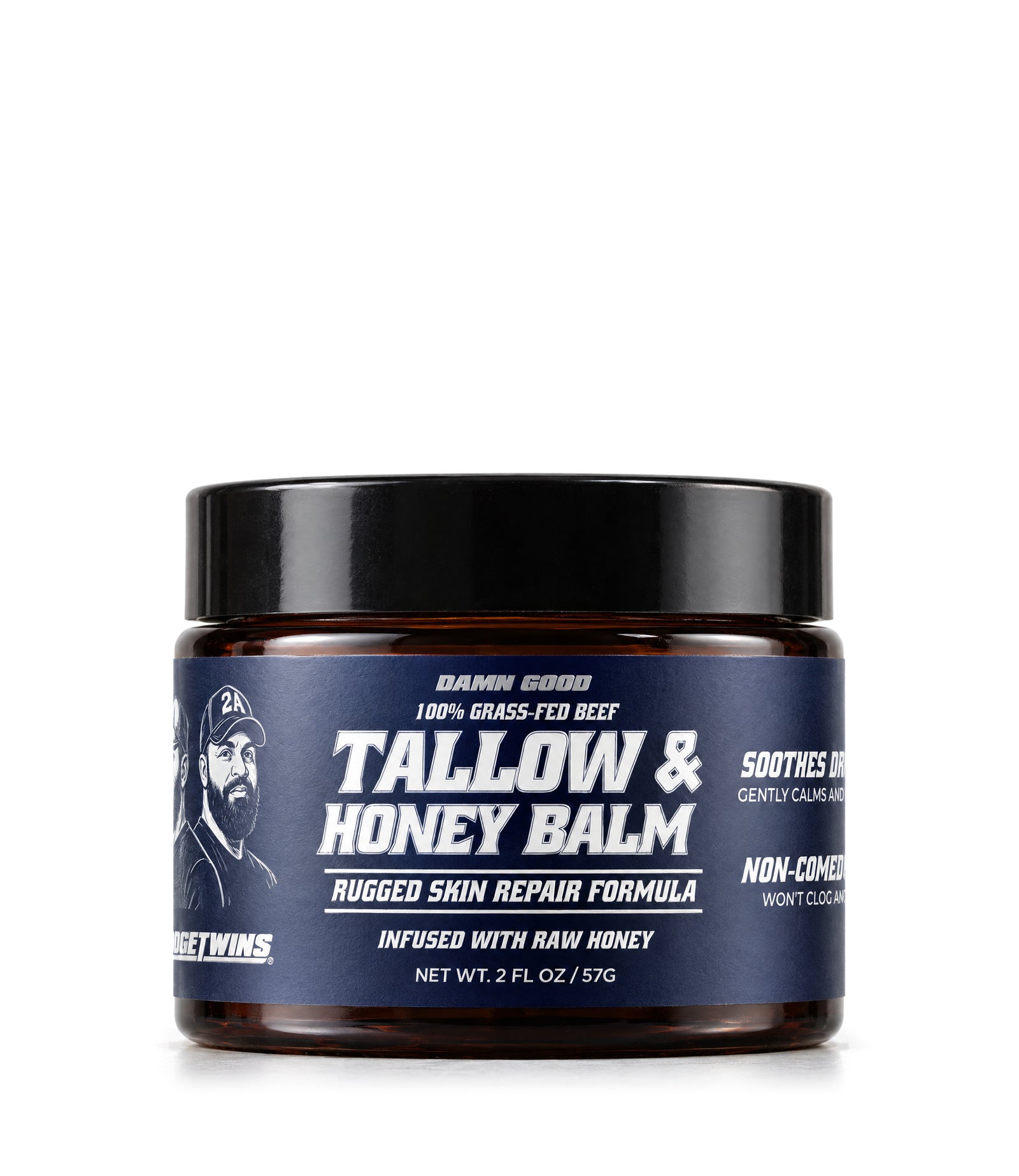 Damn Good Grass-Fed Beef Tallow and Raw Honey Balm jar