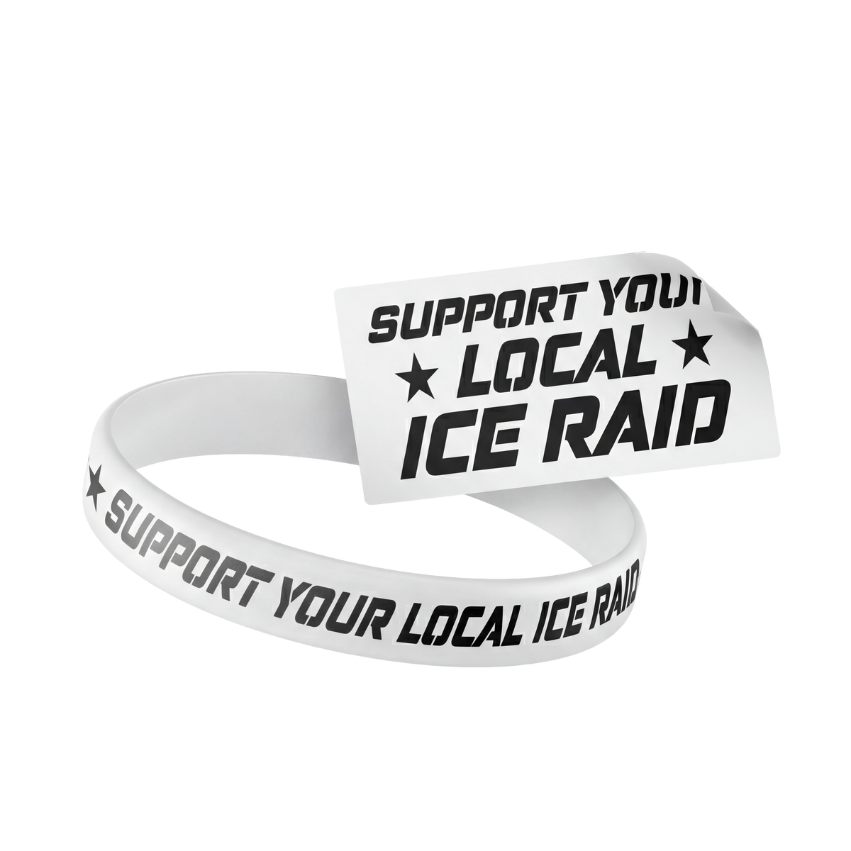 Support Your Local Ice Raid Wristband and Decal