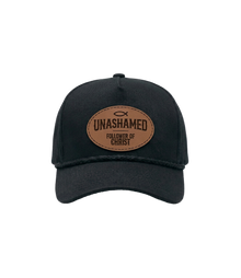 Unashamed Follower Of Christ Leather Patch Hat front