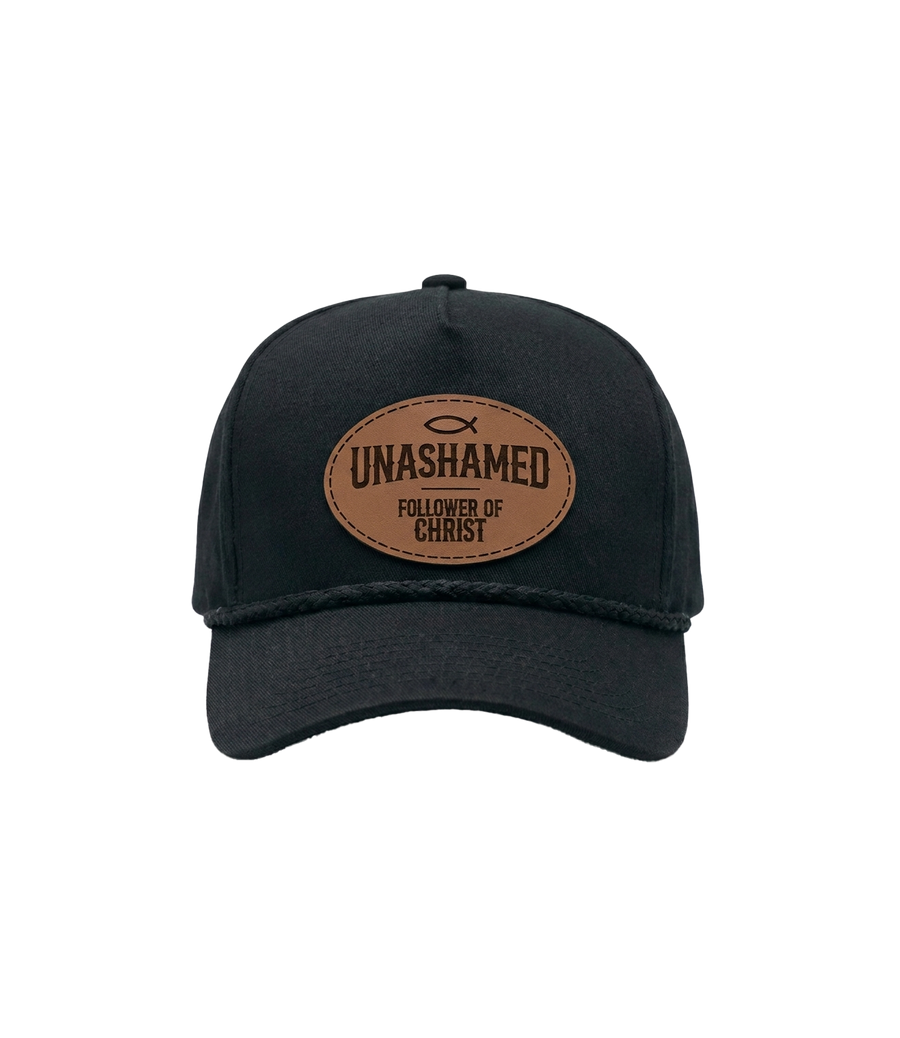 Unashamed Follower Of Christ Leather Patch Hat front