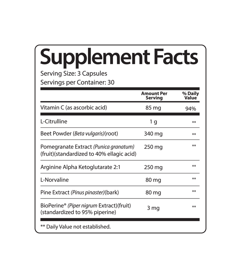 Damn Good™ Nitric Oxide – Full Throttle Blood Flow Booster - 90 Capsules (30 Servings)