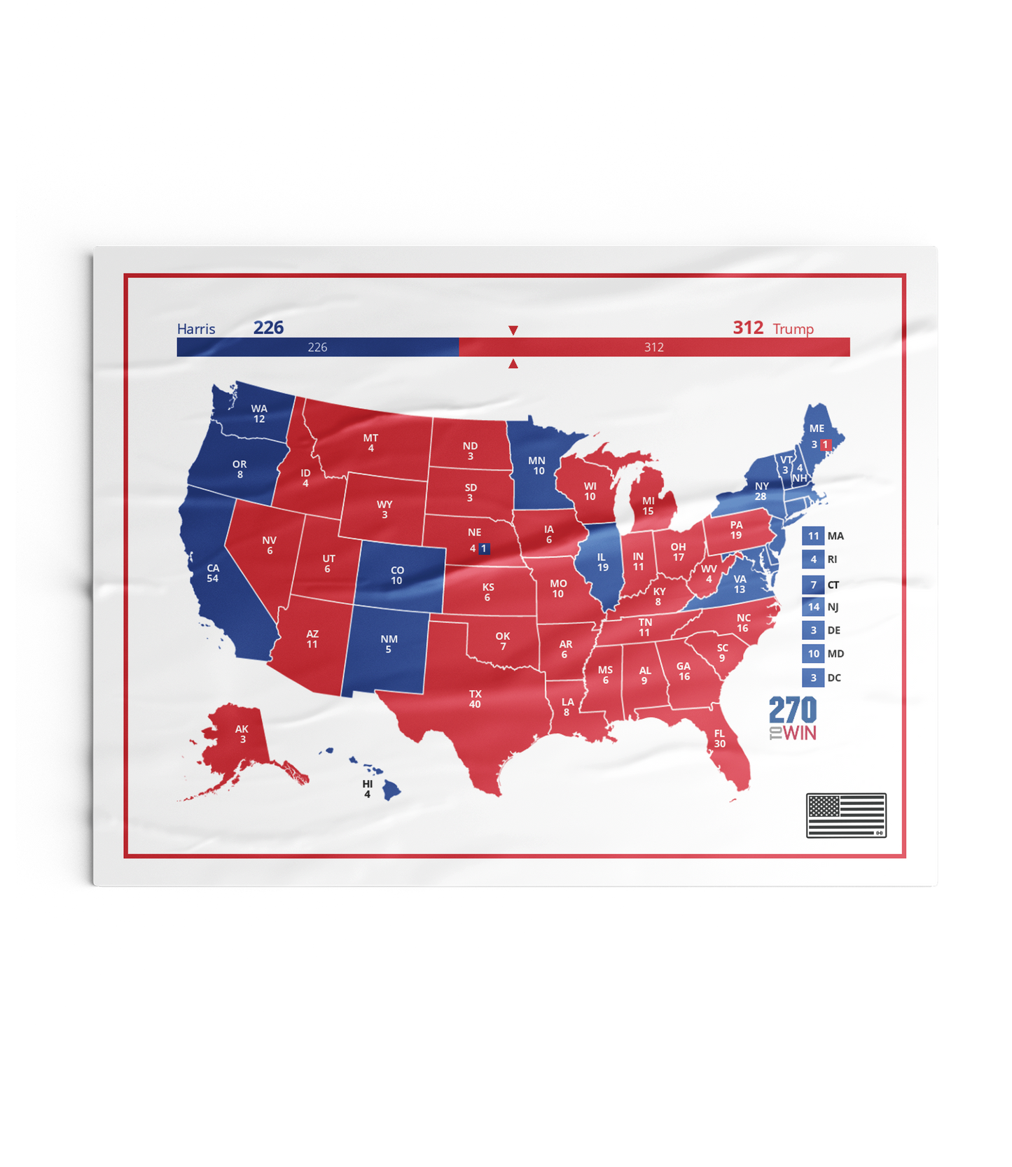 Trump Victory Map Poster