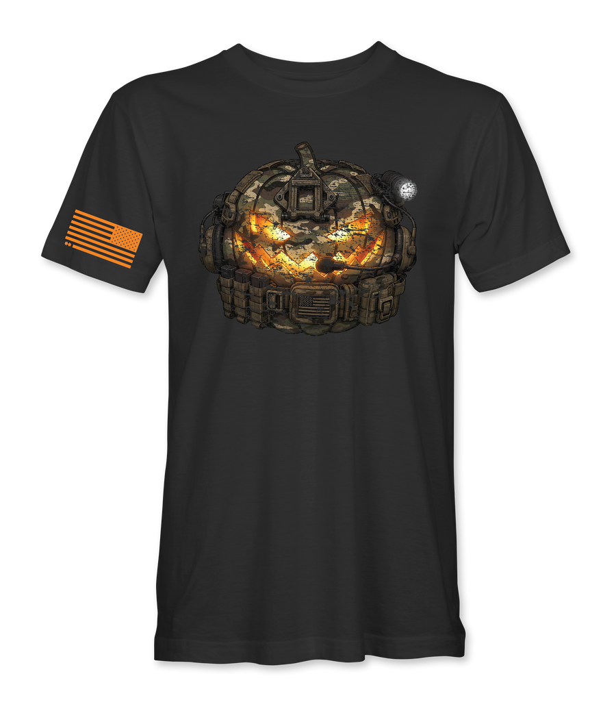 Tactical Pumpkin black t-shirt, front