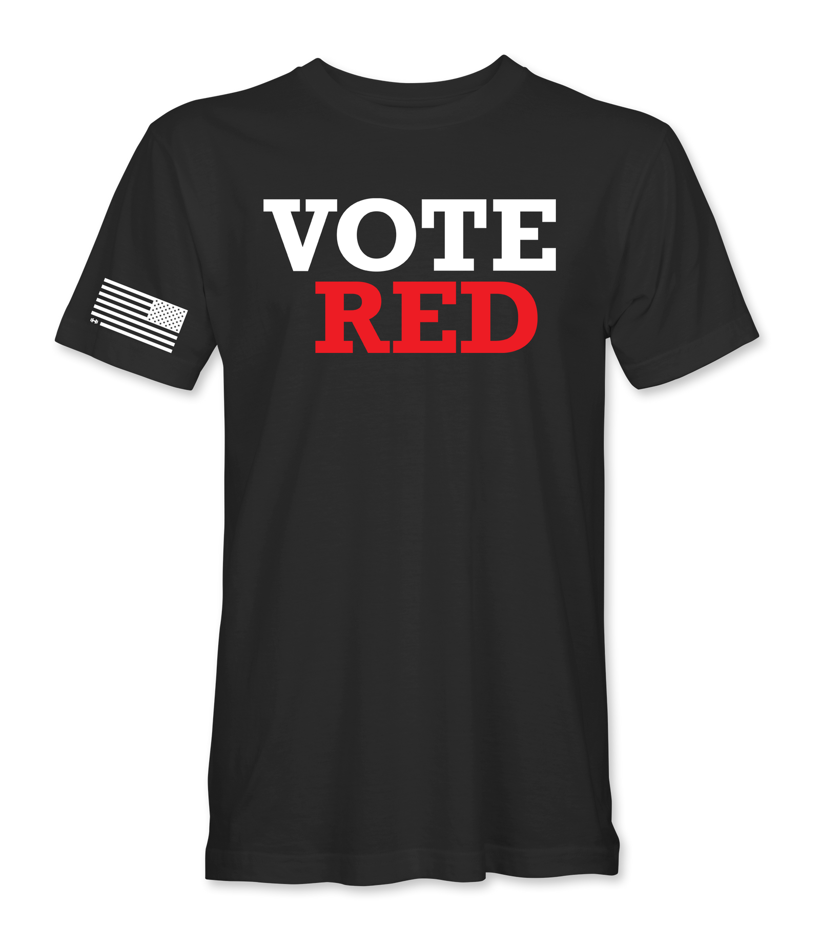 Vote Red black t-shirt, front
