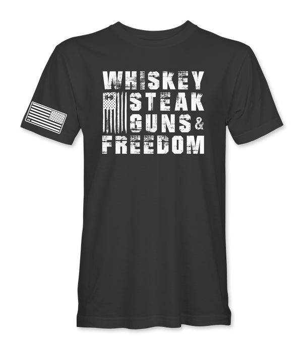 Whiskey Steak Guns & Freedom T-Shirt