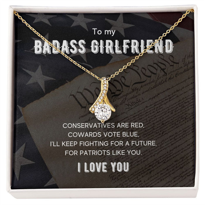 To My Badass Girlfriend - Women's Alluring Beauty Necklace - Gift For Girlfriend