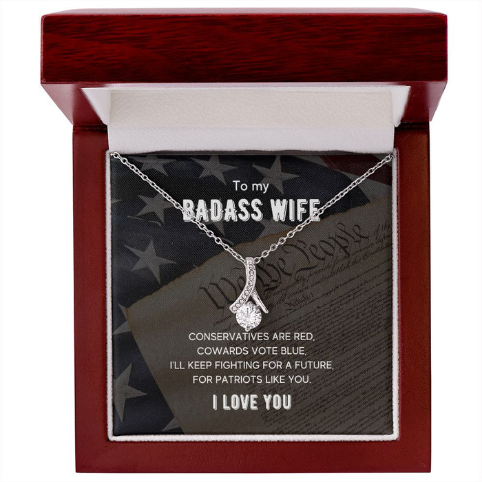 To My Badass Wife - Women's Alluring Beauty Necklace - Gift For Wife